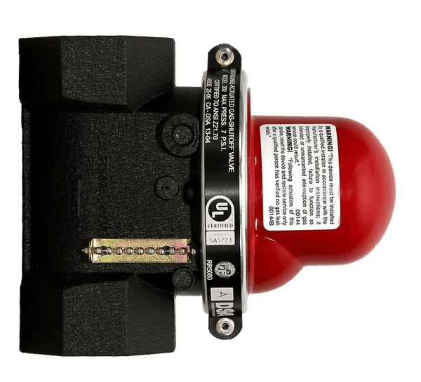 Válvula de cierre de gas para terremotos de entrada superior vertical de 1