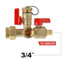 RHEEM RTG20220AB टैंकलेस वॉटर हीटर आइसोलेशन वाल्व किट 3/4
