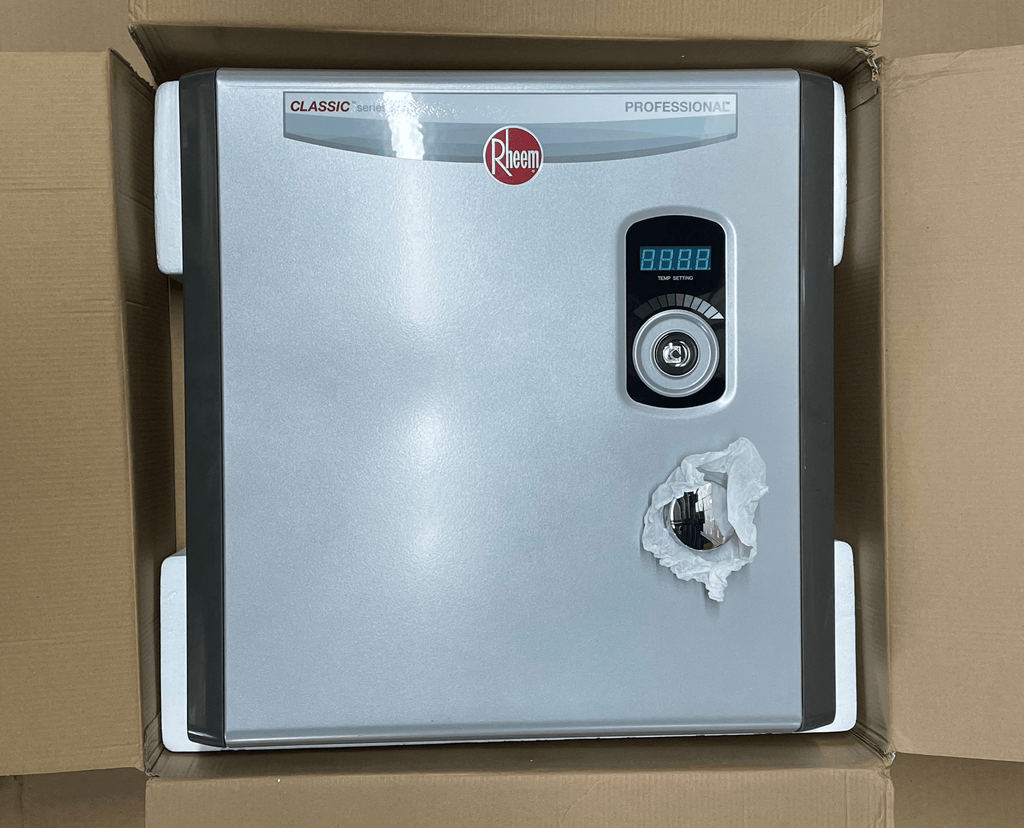NEW OPEN BOX - RHEEM RTEX-24 24kw 240v Tankless, Instant Electric Wate ...