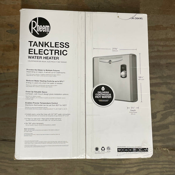 USADO - RHEEM RTEX-36 36kw 240v Calentador de Agua Eléctrico Instantáneo Sin Tanque SIN GARANTÍA #1