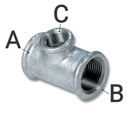 Tee galvanizado - 1/8" hasta 2-1/2"
