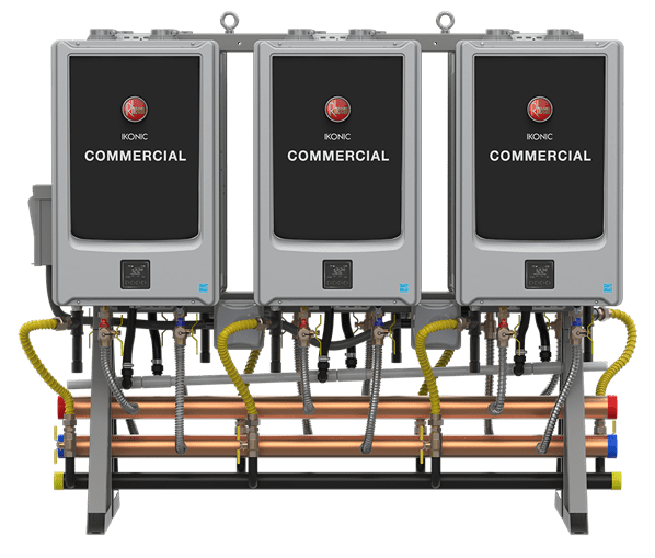 Rheem सुपर हाई एफिशिएंसी IKONIC RTGH-SR11i 199,000 BTU टैंकलेस वॉटर हीटर विद रीसर्कुलेशन पंप